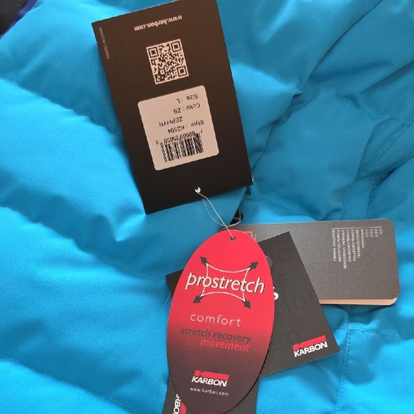 Zephyr Karbon Blue Puffer Jacket Unisex Size Large - Picture 10 of 13